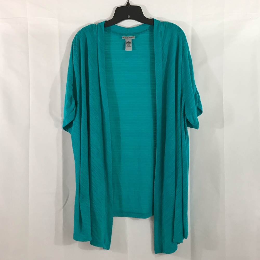 Turquoise Short Sleeved, Lightweight Cardigan
